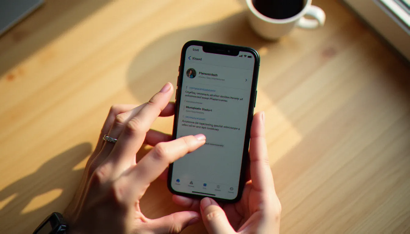 Geste à trois doigts sur l'écran d'un iPhone pour copier du contenu dans le presse papier iOS