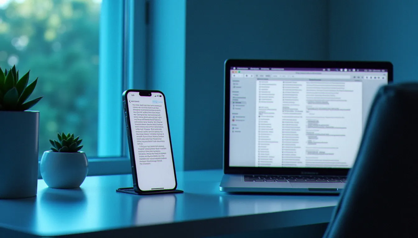 Synchronisation du presse papier universel entre un iPhone et un MacBook via la fonctionnalité Handoff d'Apple