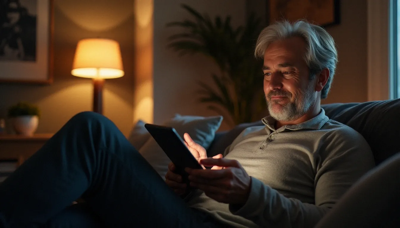 Personne consultant son application de gestion de forfait mobile pas cher et vérifiant ses économies mensuelles