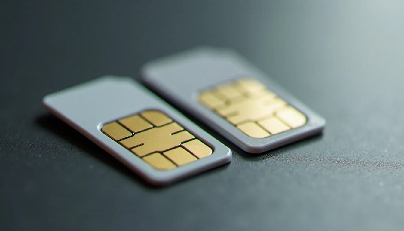 Deux cartes SIM posées côte à côte illustrant le transfert de numéro lors d'un changement d'opérateur mobile