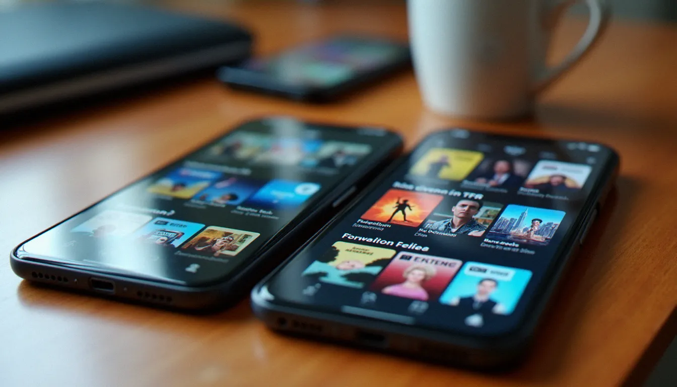 Comparaison de deux applications de streaming TV françaises ouvertes sur des smartphones mobiles