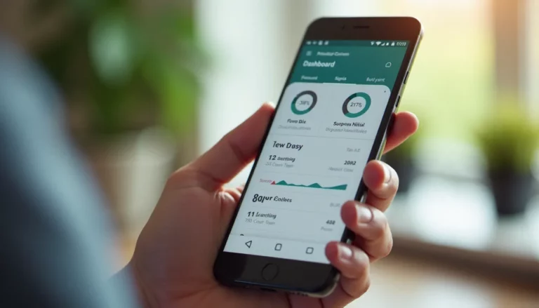 Main tenant un smartphone affichant un espace client mobile free fr avec indicateur de réseau et consommation data