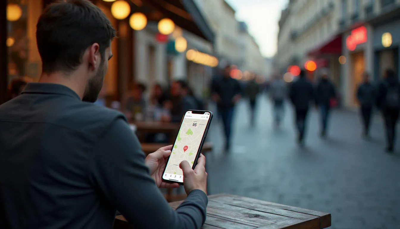 Vérification de la couverture réseau 5G Bouygues sur smartphone en environnement urbain