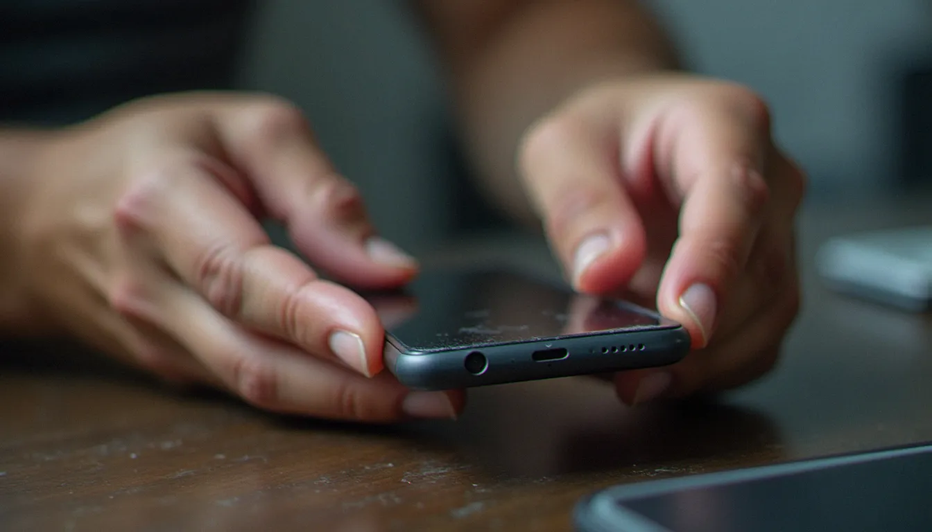 Inspection visuelle d'un smartphone usagé pour évaluer son état avant reprise