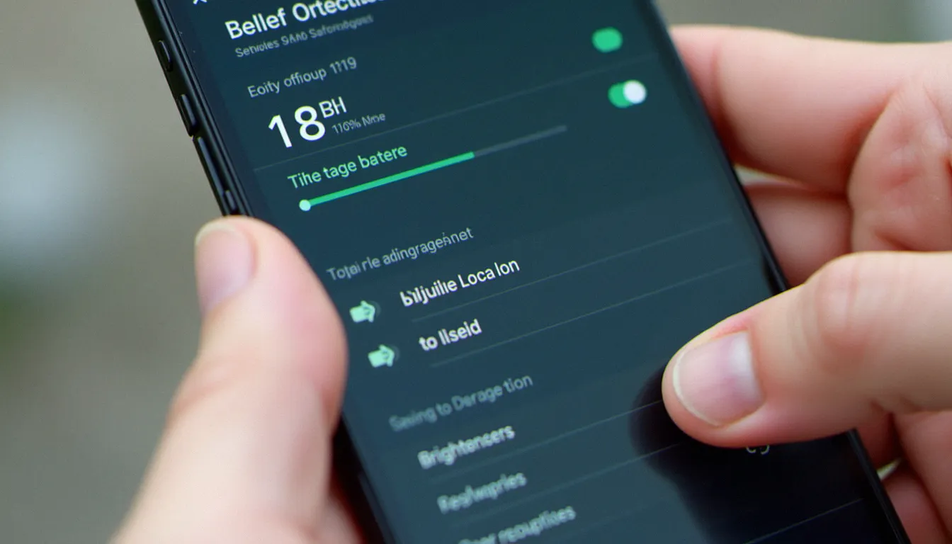 Interface d'optimisation de batterie sur smartphone avec gestion des applications